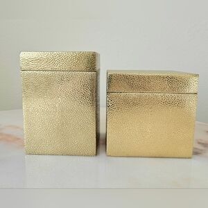 Restoration Hardware Shagreen Metal Canisters